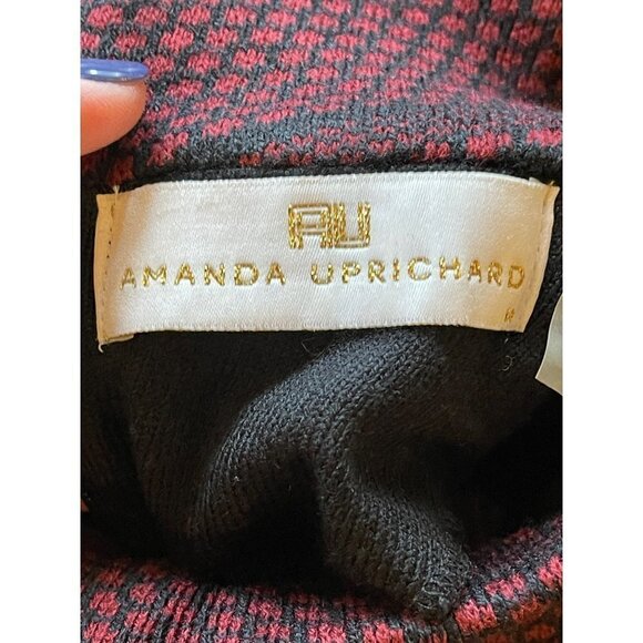 Amanda Uprichard Black And Red Knit Keyhole Mock Neck Sweater Dress Size M‎ - Picture 6 of 8